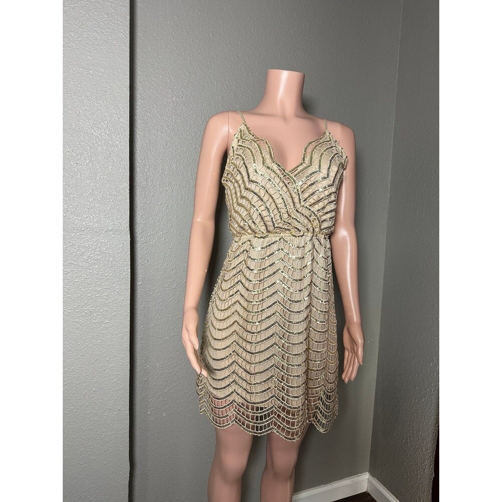 Charlotte Russe vintage Gold Sequin Mini Dress